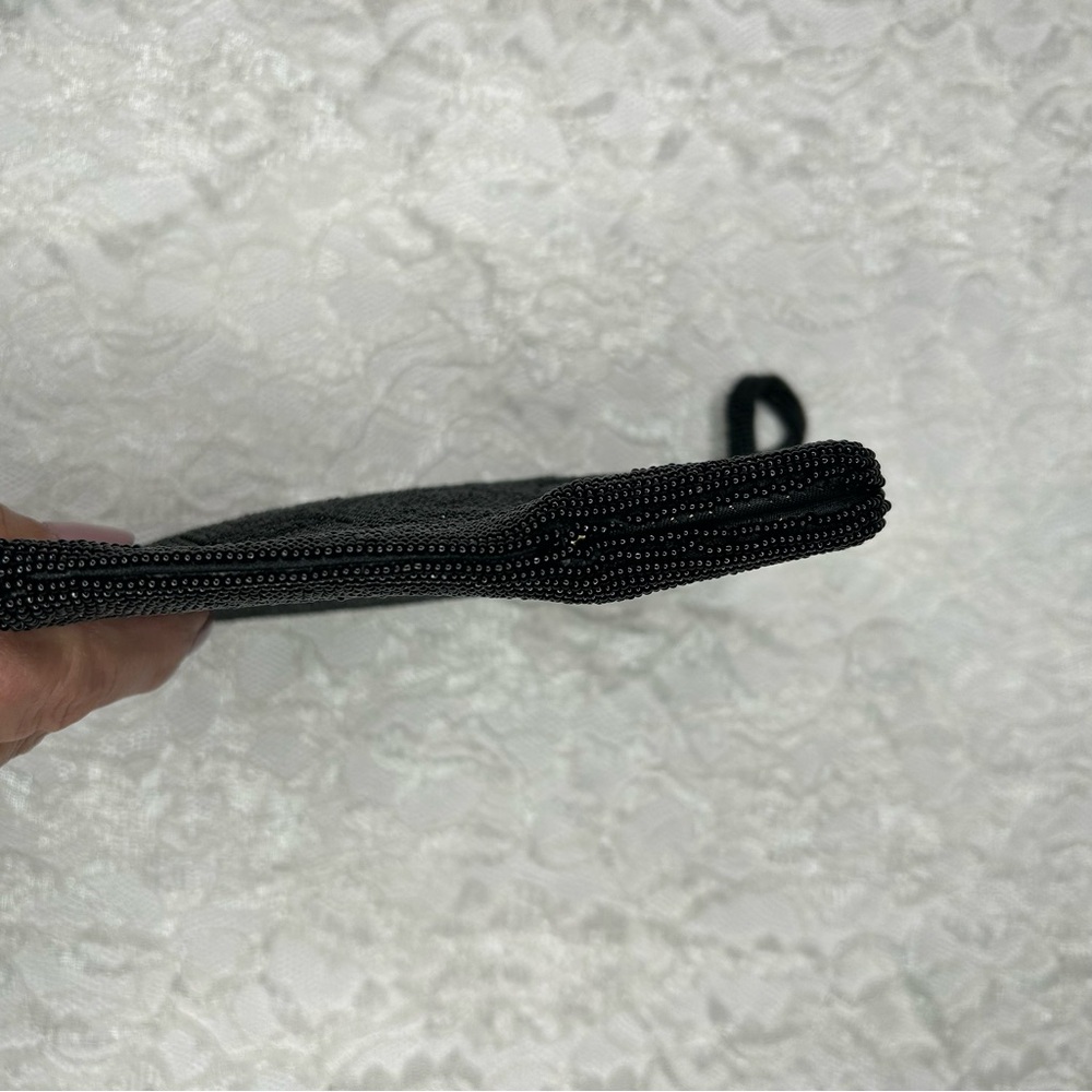 Dellil Vintage 60's Hand Made Black Beaded Evening Handbag Glamcore Quiet Luxury - Picture 13 of 17